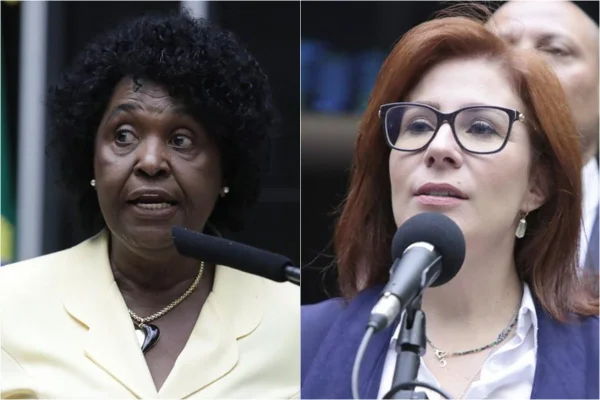 Foto colorida das deputadas federais Benedita da Silva e Carla Zambelli - Metrópoles