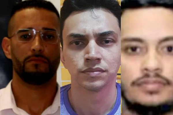 Montagem com as fotos dos rostos de três homens - Metrópoles