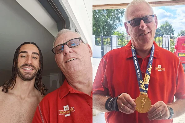 Foto colorida do carteiro Gary com Cucurella - Metrópoles