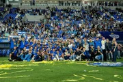 A Arena Barra FC, em Itajaí, foi uma fortaleza para a torcida. O famoso "smurf" do Barra voltou às arquibancadas na final A Arena Barra FC, em Itajaí, foi uma fortaleza para a torcida. O famoso "smurf" do Barra voltou às arquibancadas na final