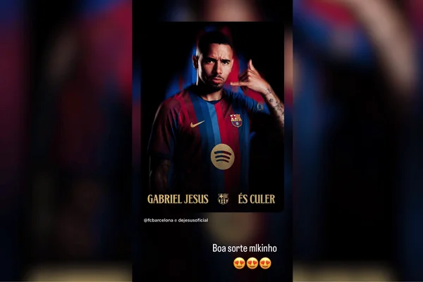 Neymar Jr. manda recado a Gabriel Jesus após ida ao Barcelona - destaque galeria