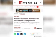 Matéria sobre mulher encontrada decapitada