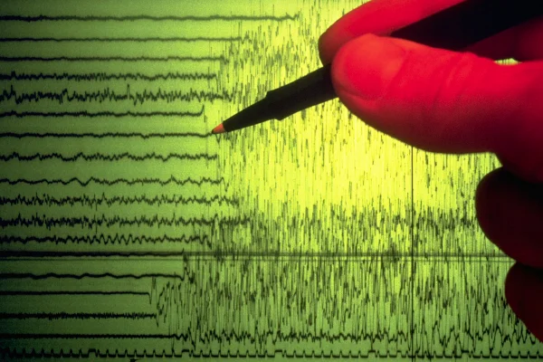 Foto colorida de gráfico sismológico que prevê terremotos - Metrópole.s