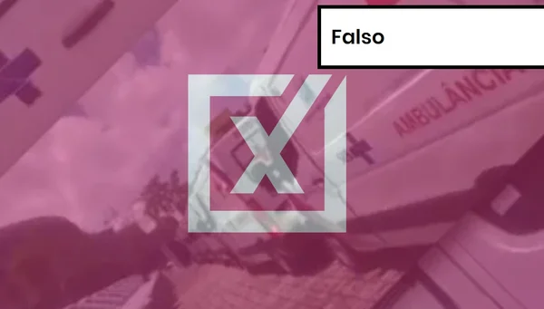 Imagem colorida sobre post falso que indica que ambulâncias da Bahia com adesivo do SUS não foram compradas pelo governo federal