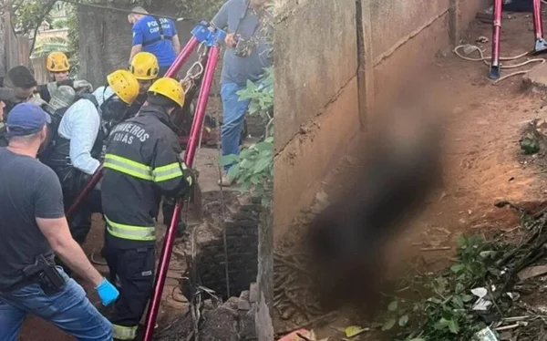 imagem colorida corpo encontrado cisterna maos amarradas