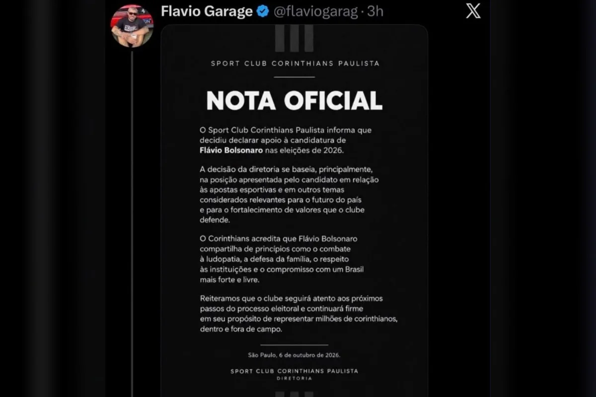 Mensagem falsa em nome do Corinthians nas redes sociais Mensagem falsa em nome do Corinthians nas redes sociais