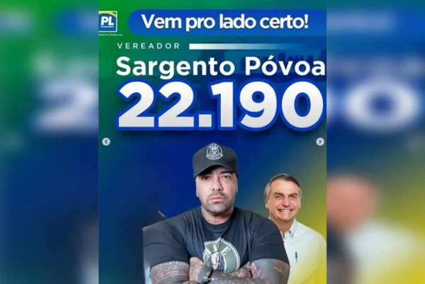 material de campanha com foto de Bolsonaro