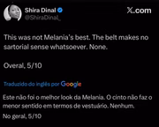 Comentário de usuário no X