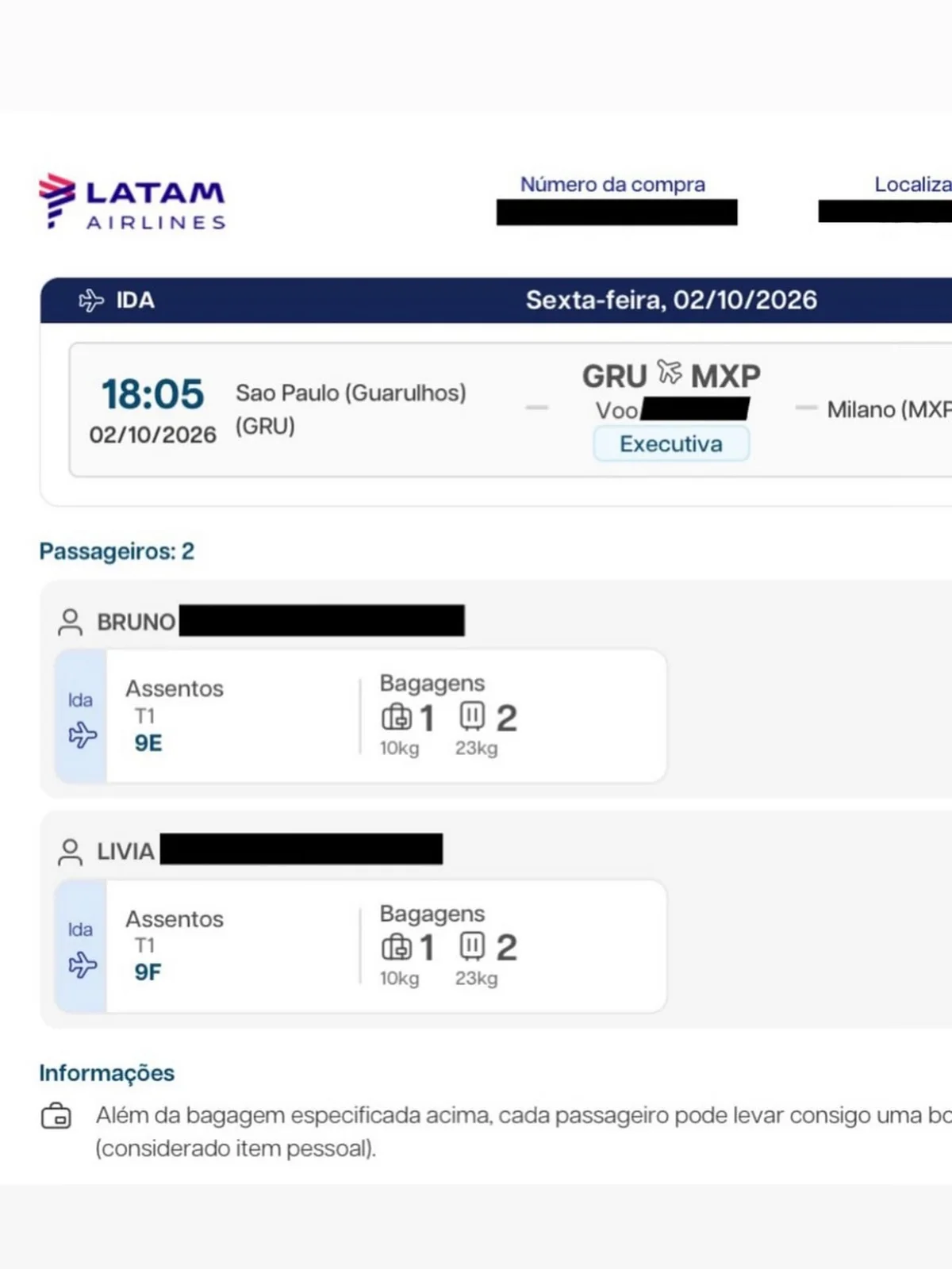 Lívia mostrou passagens compradas para Itália Lívia mostrou passagens compradas para Itália