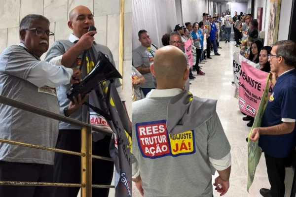 Manifestação de servidores da Alesp - Metrópoles