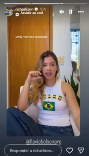 Além do comentário sobre o caso, o jogador marcou o senador em uma postagem nos stories do Instagram onde repostou o vídeo de Ana Paula.