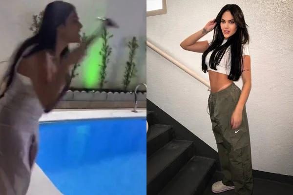 Vídeo: com martelo na mão, Emily Garcia invade casa de Babal Guimarães