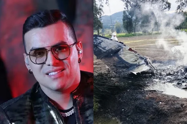 Avião de cantor Yeison Jiménez pegou fogo após cair na Colômbia