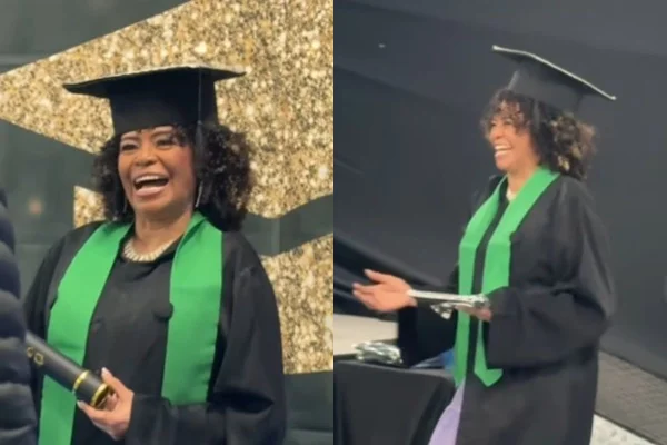 Maria Solange, ex-usuária de drogas que viralizou com música de Madonna. Ela se formou no ensino médio pela EJA - Metrópoles