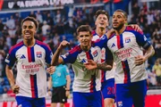 Jogadores do Lyon comemoram na Liga Europa Jogadores do Lyon comemoram na Liga Europa