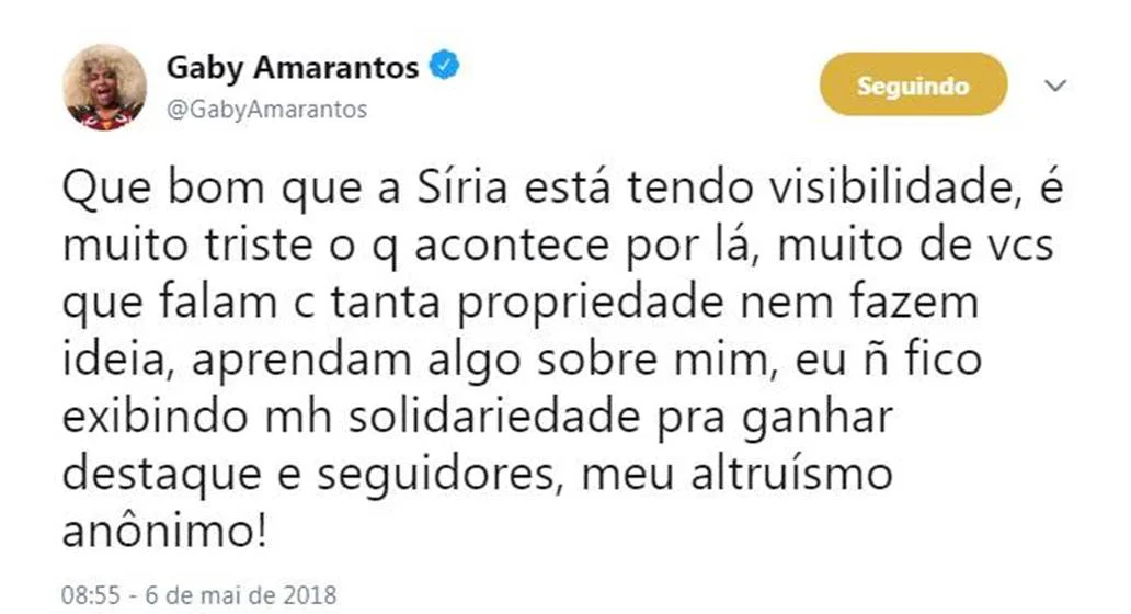 Gaby Amarantos discute com fãs de Kaysar em defesa de Gleici e Wagner - imagem 7 Gaby Amarantos discute com fãs de Kaysar em defesa de Gleici e Wagner - imagem 7