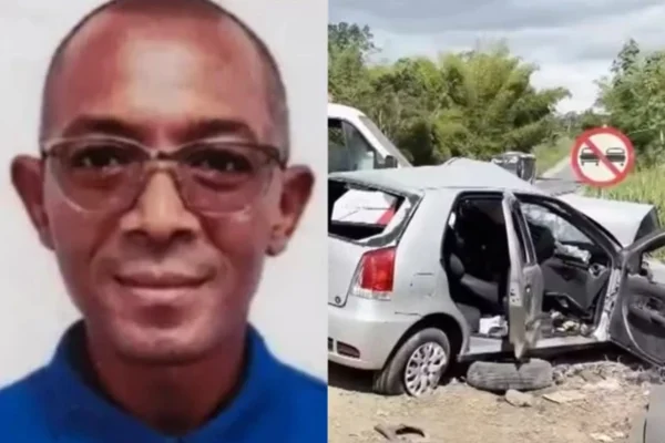 Imagem colorida de carro e vitima