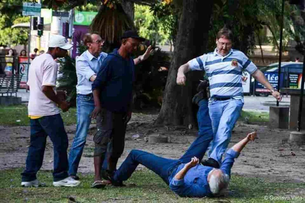 Imagens de briga em Pelotas (RS), falsamente utilizadas para ilustrar suposta agressão a Caiado