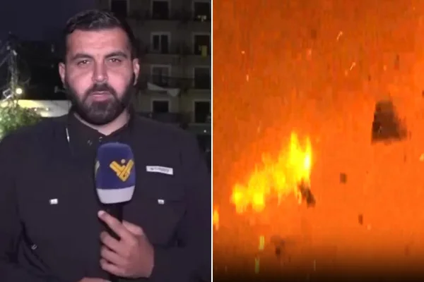 Imagem colorida mostra repórter que escapou por pouco de ser atingido por ataque de Israel - Metrópoles
