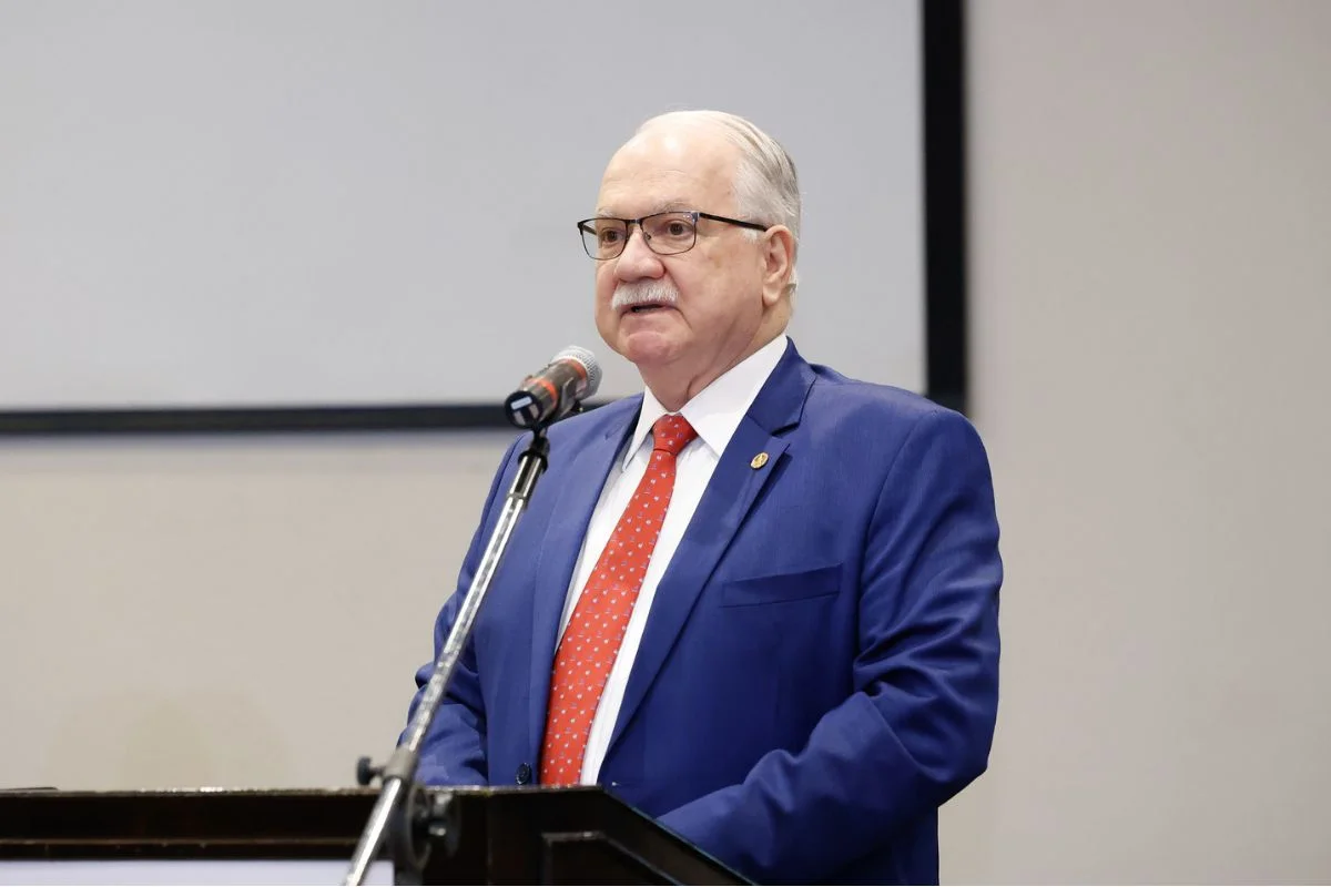 O presidente do Supremo Tribunal Federal (STF) Edson Fachin durante discurso em evento do Tribunal de Justiça de São Paulo (TJSP) O presidente do Supremo Tribunal Federal (STF) Edson Fachin durante discurso em evento do Tribunal de Justiça de São Paulo (TJSP)