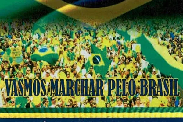 Foto colorida de cartaz golpista - Metrópoles