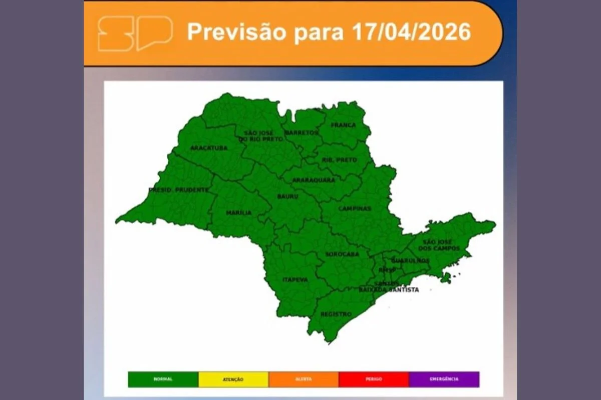 Previsão do tempo para São Paulo para o dia 17 de abril de 2026 Previsão do tempo para São Paulo para o dia 17 de abril de 2026