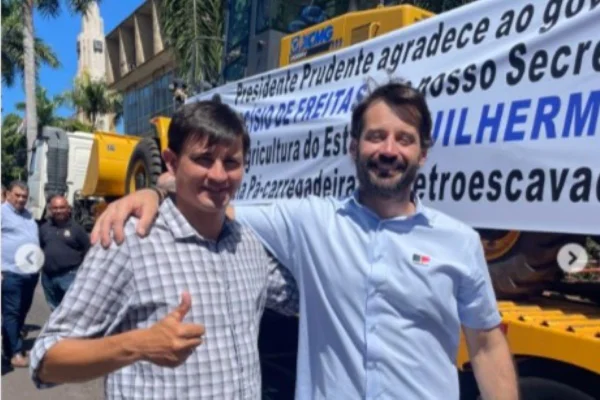 Secretário Guilherme Piai com vereador de Presidente Prudente