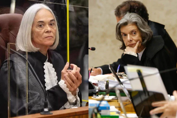montagem de fotos com duas mulheres de cabelos brancos