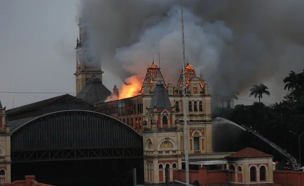 Incêndio atinge o Museu da Língua Portuguesa em São Paulo. Há uma morte confirmada