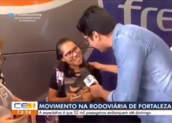 Mulher dá “fora” em repórter da Globo e deixa jornalista constrangido
