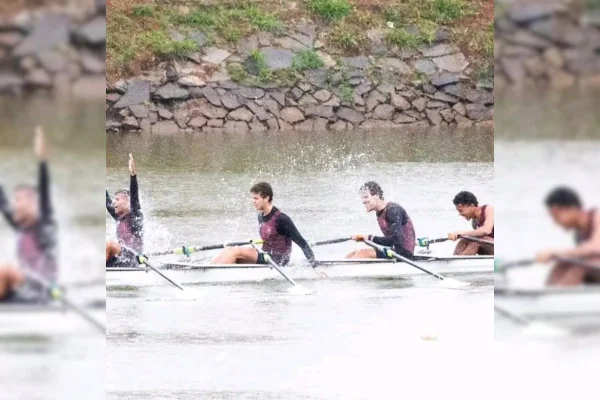 Foto colorida de atletas durante última competição antes de acidente - Metrópoles