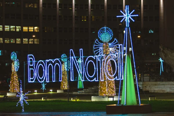 Luzes de Natal nas ruas de Lisboa