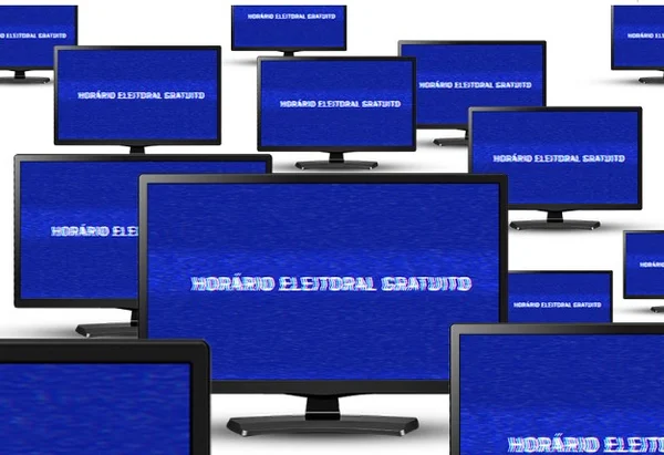 Televisores com mensagem da propaganda eleitoral gratuita - Metrópoles