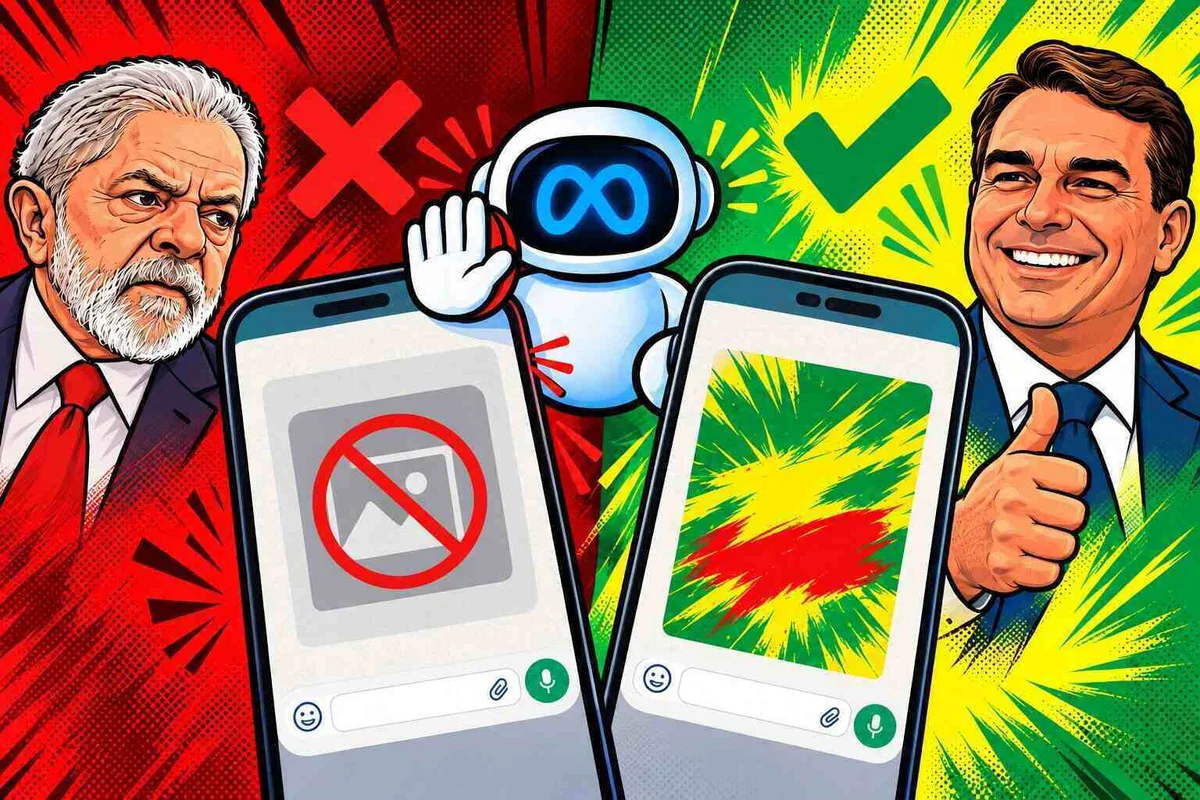 Inteligência artificial do Zap barra imagem com Lula 13 e libera Flávio 22