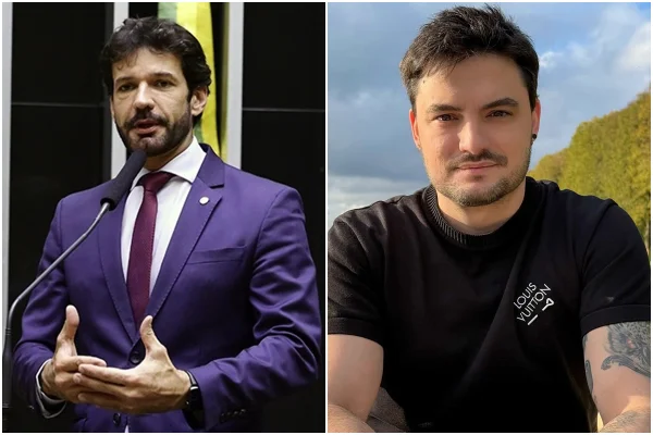 Deputado Federal Marcelo Álvaro Antônio (na esquerda) e o influenciador Felipe Neto (na direita)