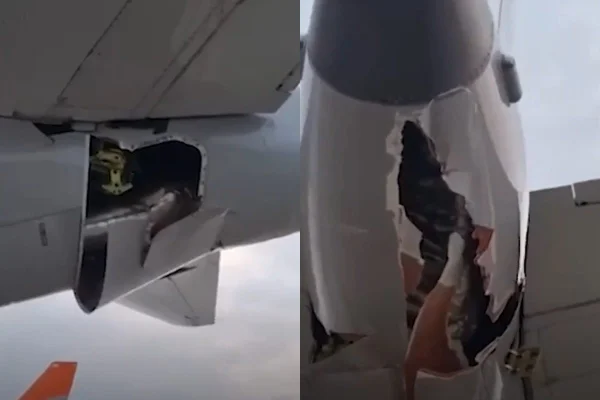 Avião quebrado após colisão com outra aeronave no Aeroporto de Congonhas - Metrópoles