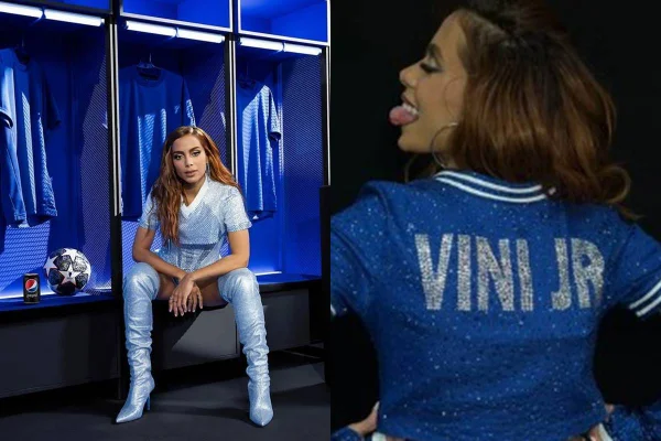 Anitta homenageia Vini Jr. após show na final da Champions League