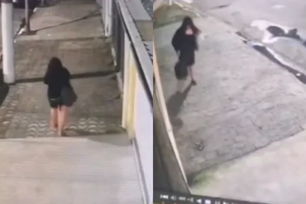 Imagem colorida de montagem com imagens da adolescente vista pela última vez. Metrópoles