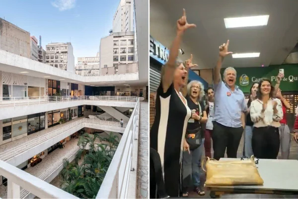Imagem colorida mostra Galeria Metrópole, que vetou ato pró-Lula em SP. Metrópoles