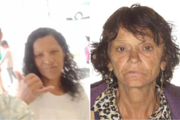 Montagem colorida com a foto de duas mulheres.
