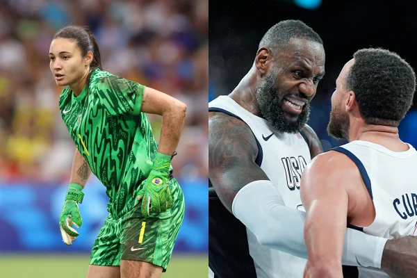 Goleira da Seleção Brasileira Lorena e LeBron James e Curry - Metrópoles