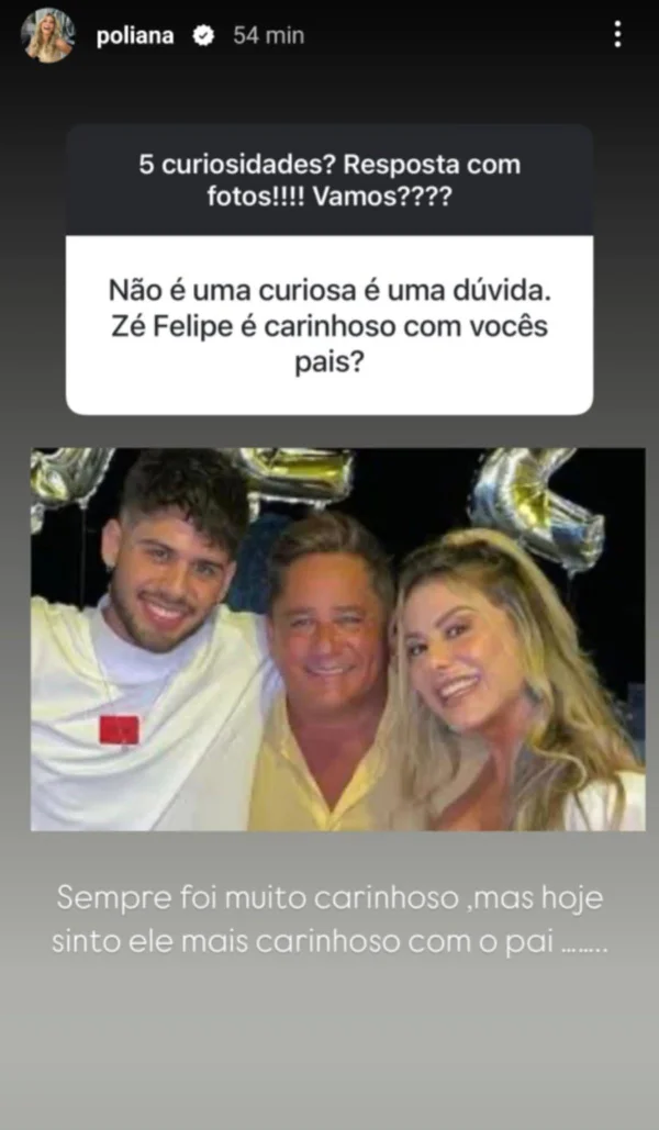 Poliana Rocha desabafa após ser questionada sobre carinho de Zé Felipe - destaque galeria Poliana Rocha desabafa após ser questionada sobre carinho de Zé Felipe - destaque galeria