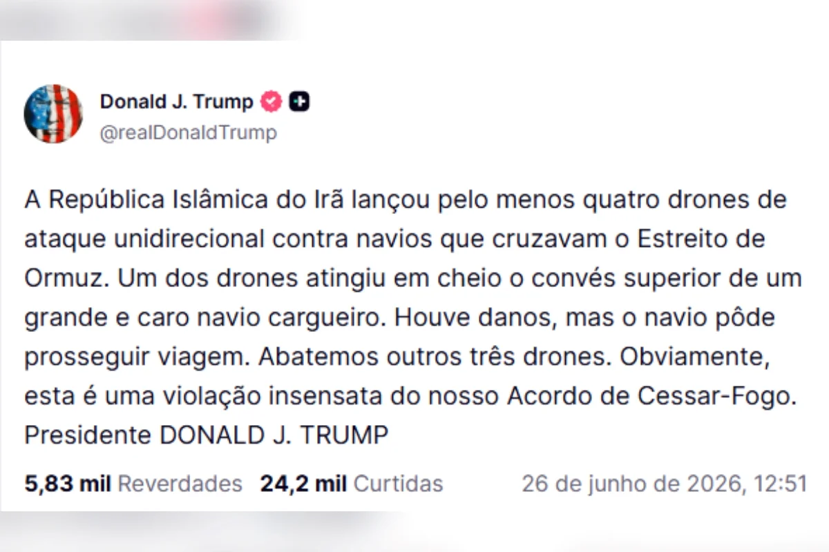 Trump acusa Irã de violar cessar-fogo após ataque de drones - imagem 1