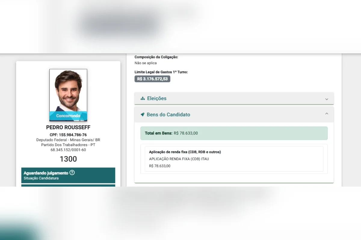 Neste ano, o sobrinho de Dilma Rousseff é candidato a deputado federal e declarou patrimônio de R$ 78,6 mil à Justiça Eleitoral Neste ano, o sobrinho de Dilma Rousseff é candidato a deputado federal e declarou patrimônio de R$ 78,6 mil à Justiça Eleitoral
