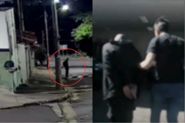 Imagem colorida mostra prisão de homem que matou a própria mãe e cortou dedo dela em SP. Metrópoles