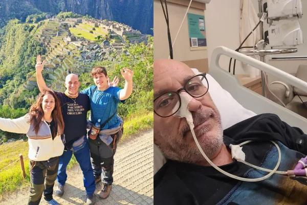 Imagem de Ilson no hospital e em viagem com a família - Metrópoles