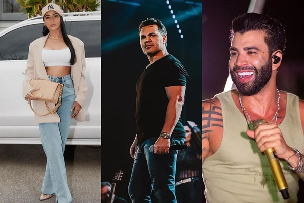 Montagem com fotos de Simaria, Eduardo Costa e Gusttavo Lima - Metrópoles
