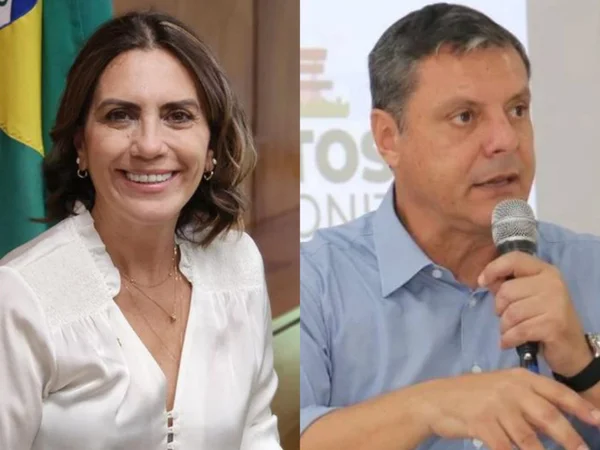 Arte com fotos de Rosana Valle, mulher branca com cabelo castanho, e Rogério Santos, homem branco com cabelo grisalho - Metrópoles