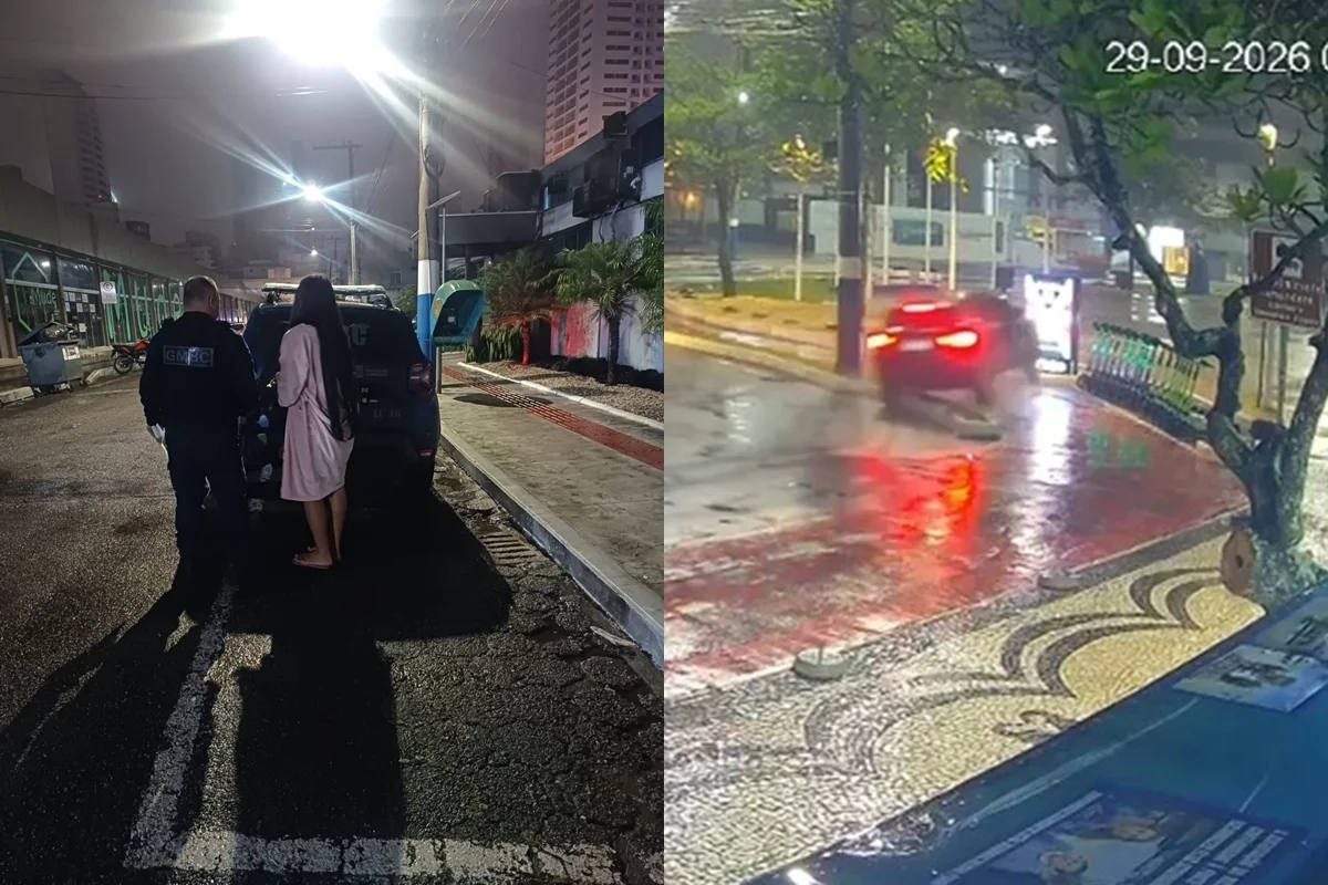 Motorista é presa de roupão após dirigir bêbada e bater contra poste em SC