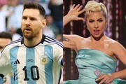 Messi, jogador da Argentina, e Lady Gaga Messi, jogador da Argentina, e Lady Gaga